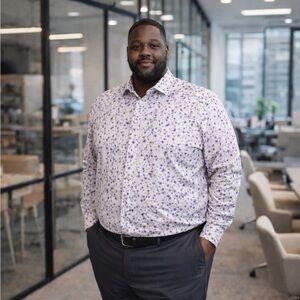 Hammer Made Limited Edition Men's Floral Button-Down Shirt - White/Purple XXXL